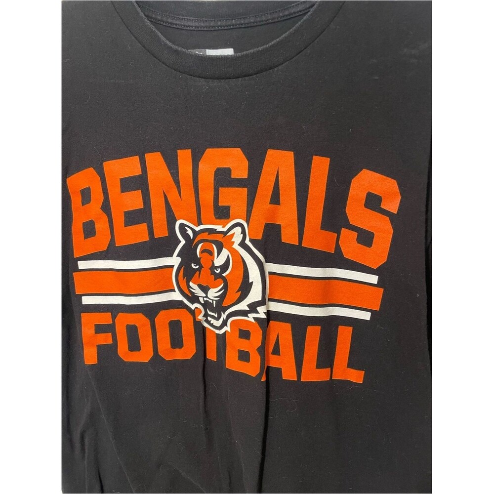 Mens NFL cincinnati Bengals black tee shirt logo athletic sz L football athletic - Picture 2 of 5